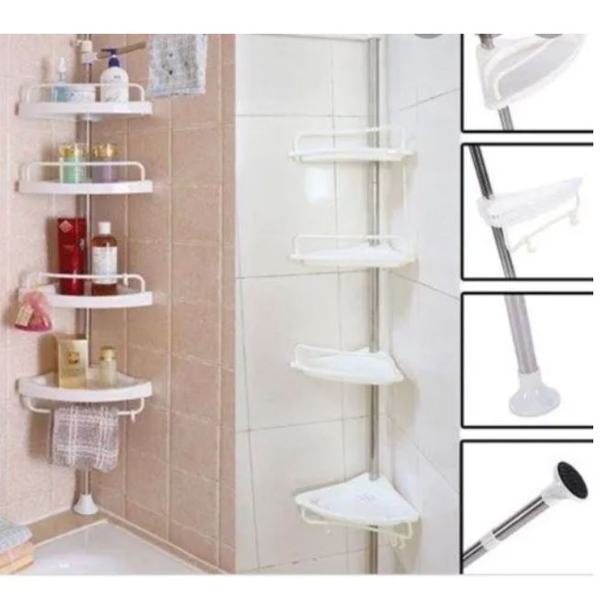 GENERICO - Organizador Baño Esquinero Ducha Altura Regulable