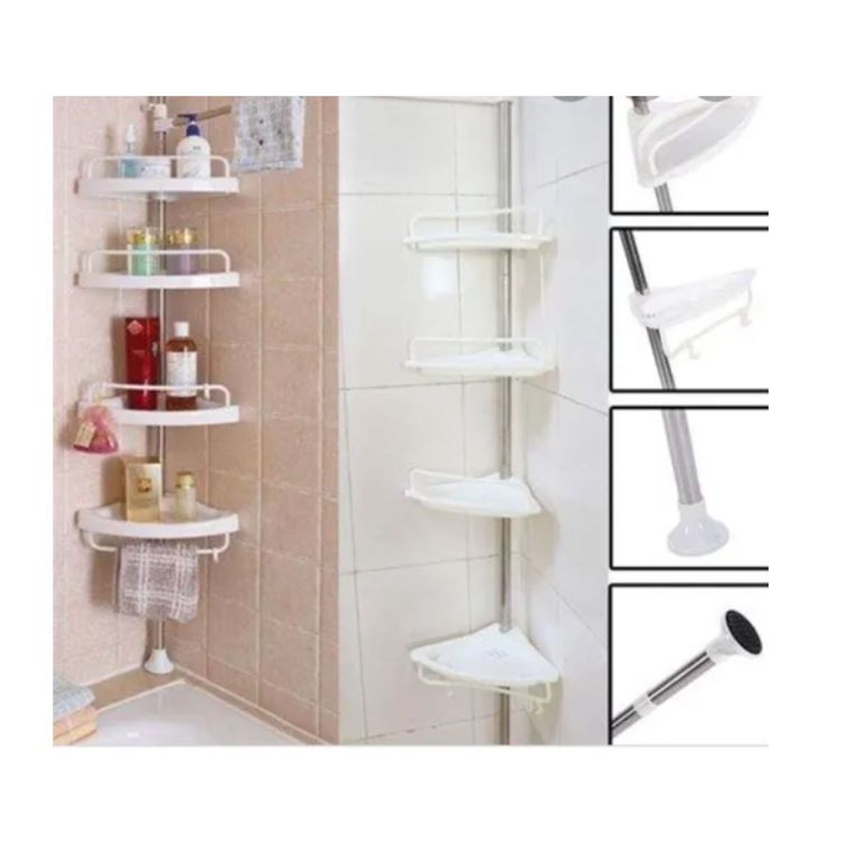 GENERICO - Organizador Baño Esquinero Ducha Altura Regulable