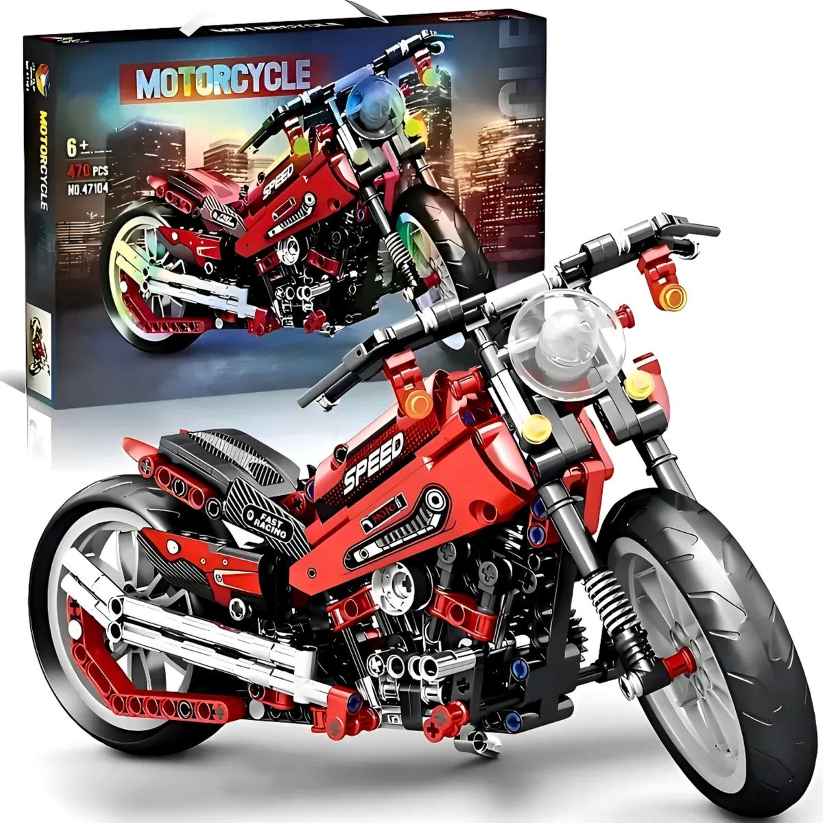 GENERICO - Motocicleta Armable Juguete Armable Kit Bloques Construcción Roja