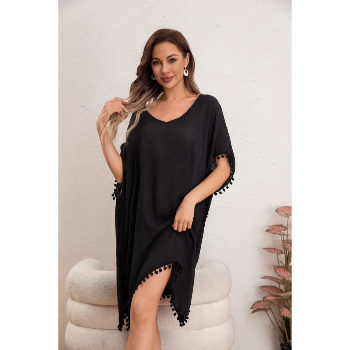 LIKE SHOP - Vestido Mujer Corto Playero Salida De Baño Tunica Verano 8351