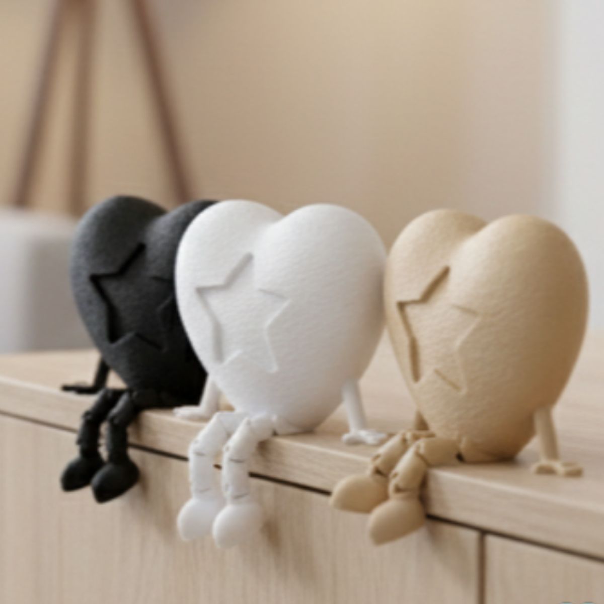 GENERICO - Corazón Estrellado Articulado Sentado - Pack 3