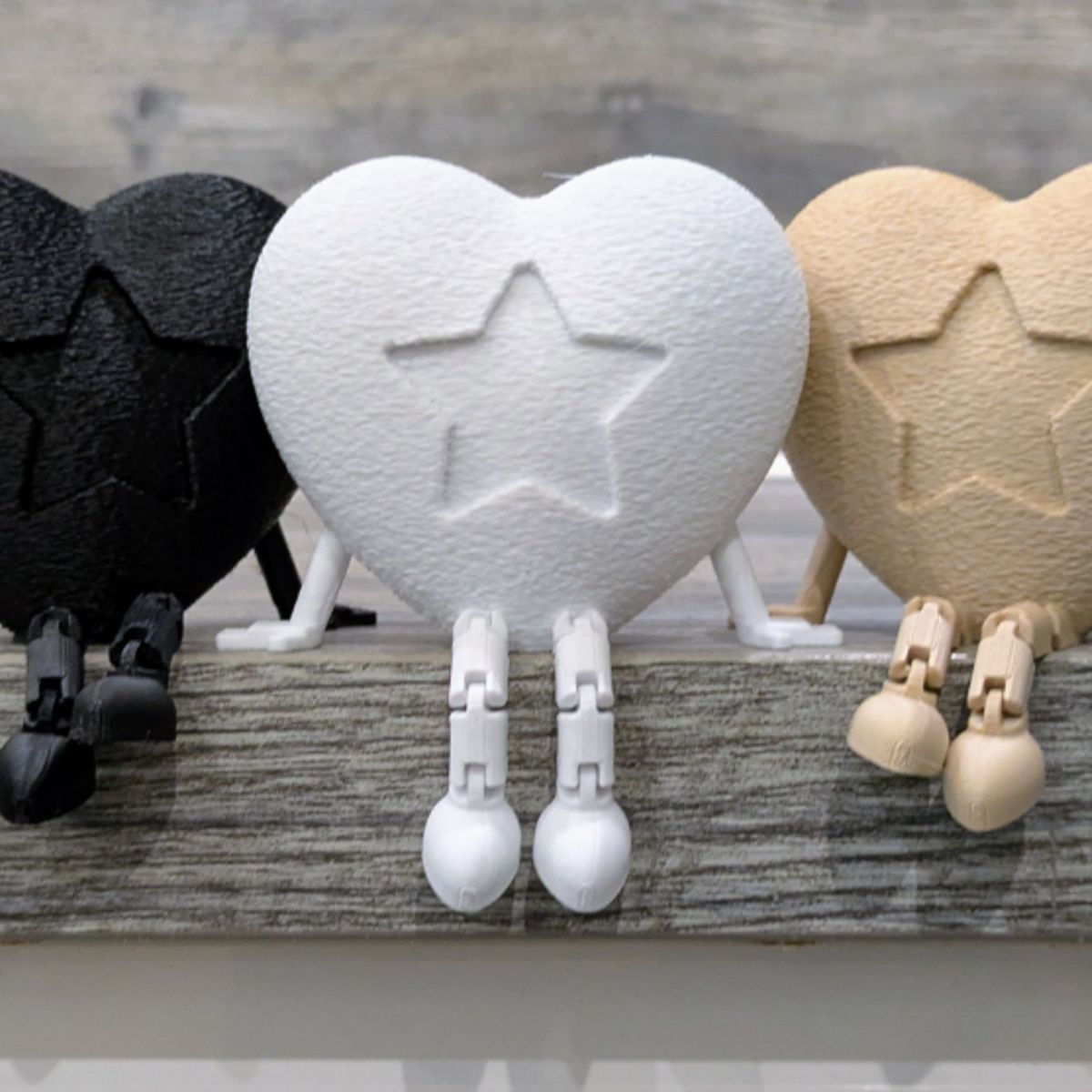 GENERICO - Corazón Estrellado Articulado Sentado - Pack 3