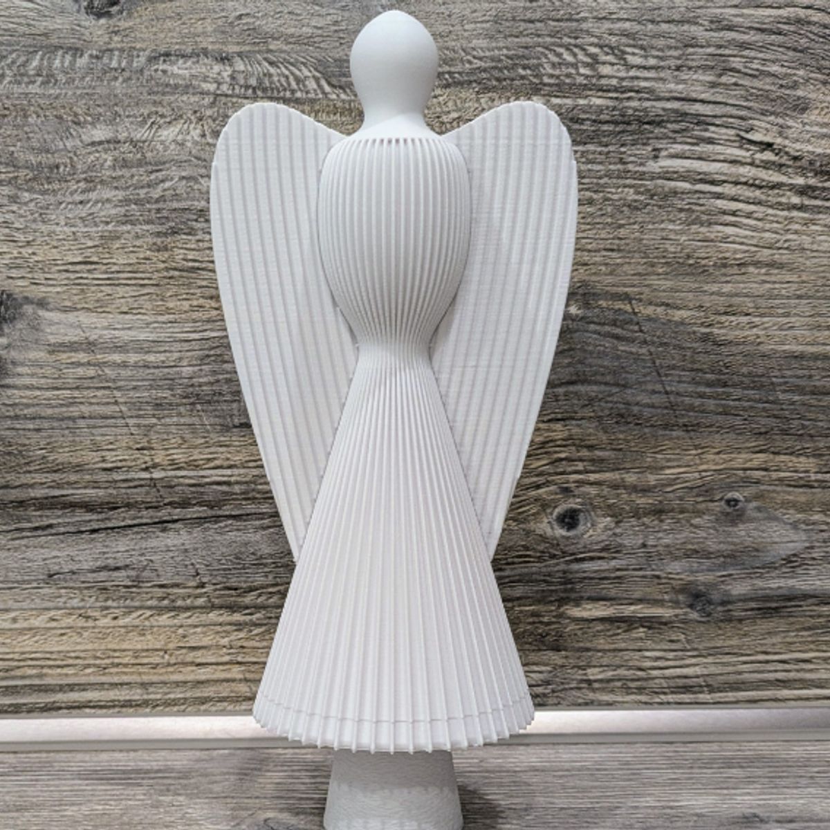 GENERICO - Elegante Ángel Estriado para Árbol de Navidad