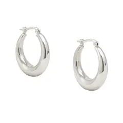 JOYAS LANDEROS - Aros Argollas Lisas Rodinados 30mm Plata 925