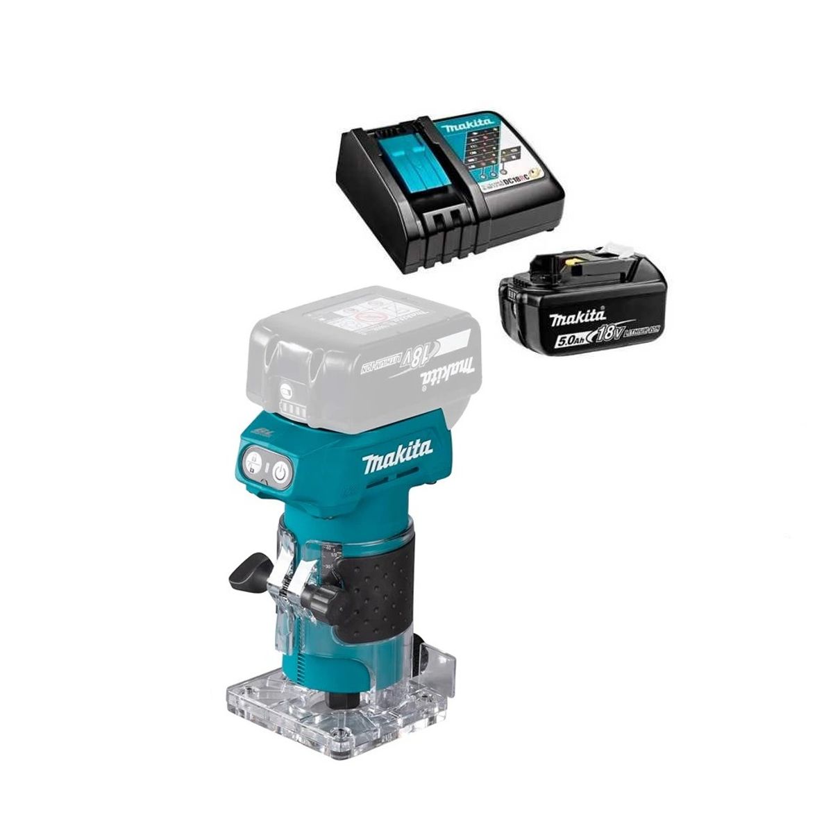 MAKITA - Rebajadora Inalámbrica 18V/ 30.000 RPM/2,5 kg/BL/XPT Makita DRT52 (5 Ah)