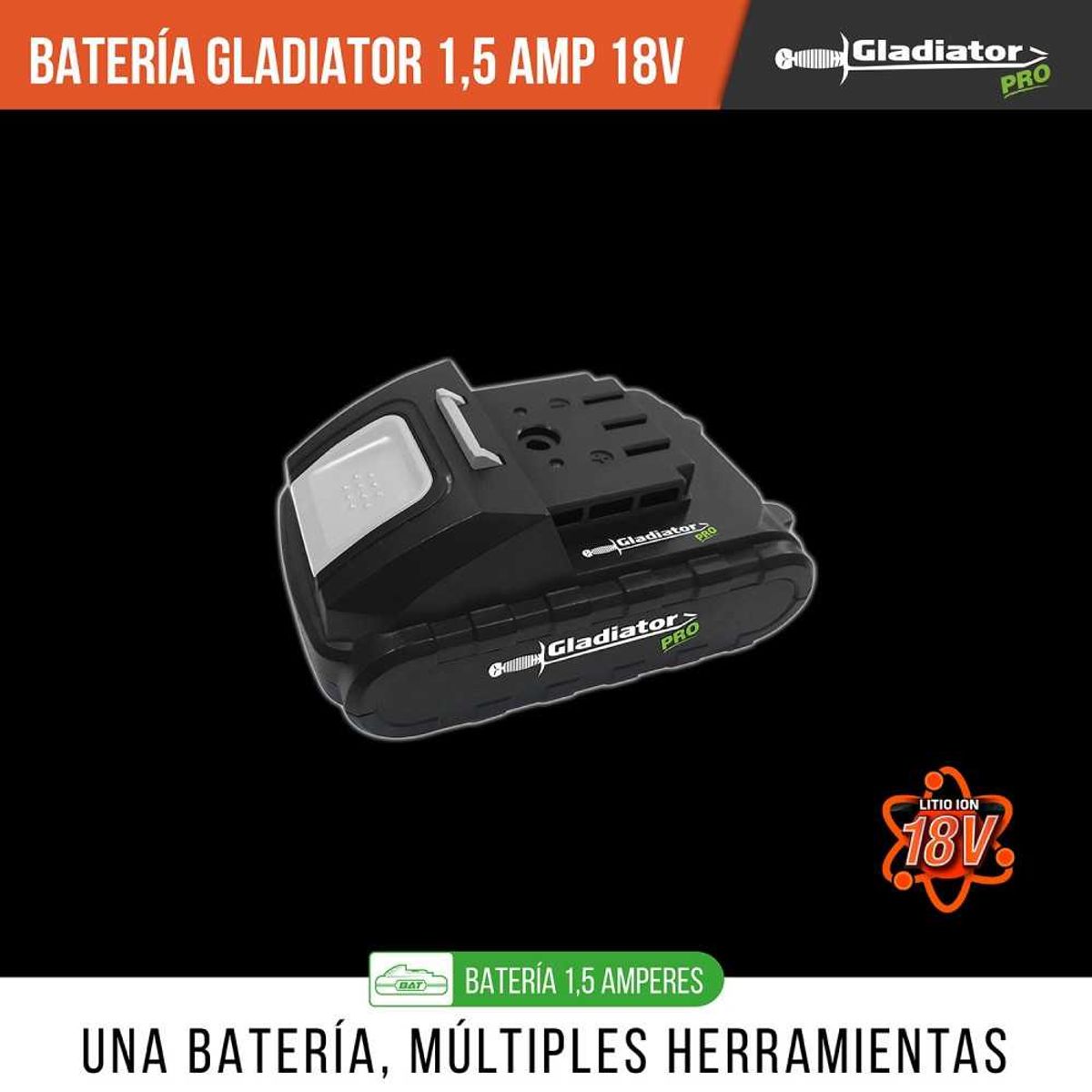 GLADIATOR - BATERIA REPUESTOR BAT818 18V 15A GLADIATOR