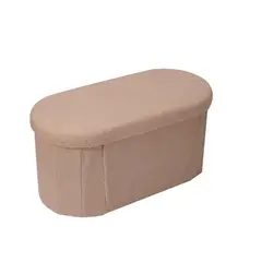 SOHOGAR - Baúl plegable ovalado bouclé café