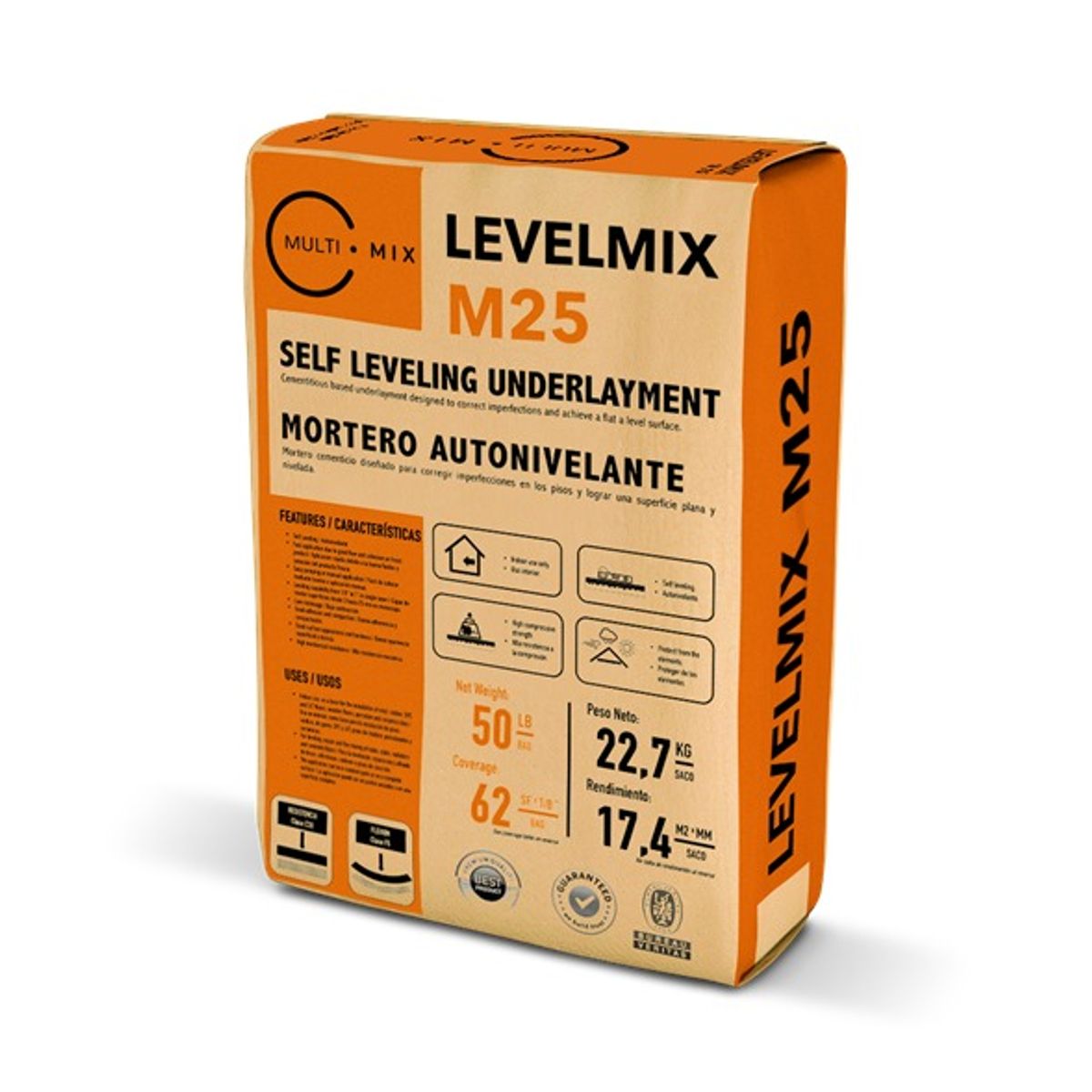 MULTIMIX - PACK 55 UNIDADES MORTERO AUTONIVELANTE INTERIOR LEVELMIX M25