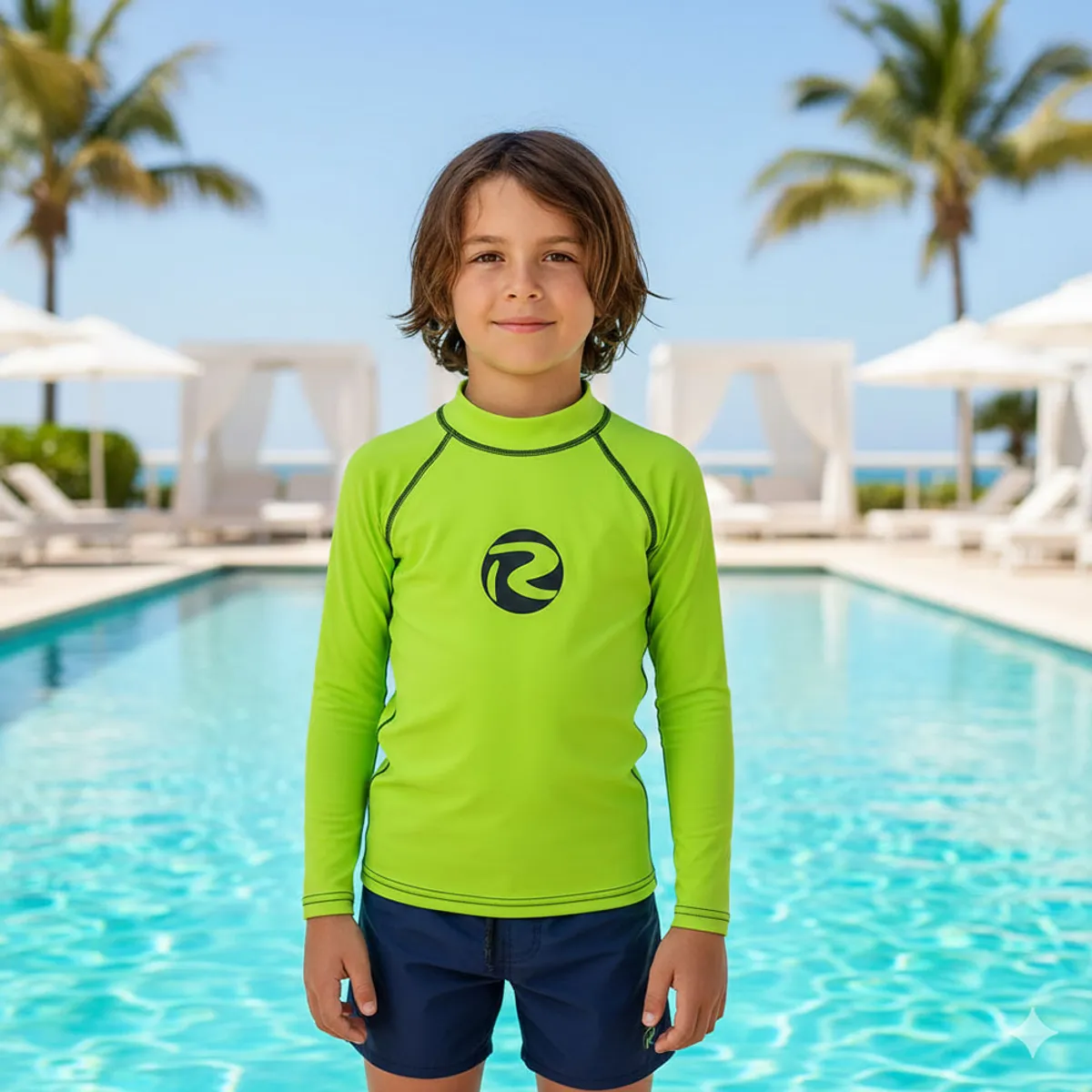 360 - Polera de Agua Niño Unisex Manga Larga Neonyellow Ultraviolet 50+ Rbls