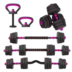 YEP S - Set Mancuernas 20 kg 5 en 1 Barra Z Extensor Rosa