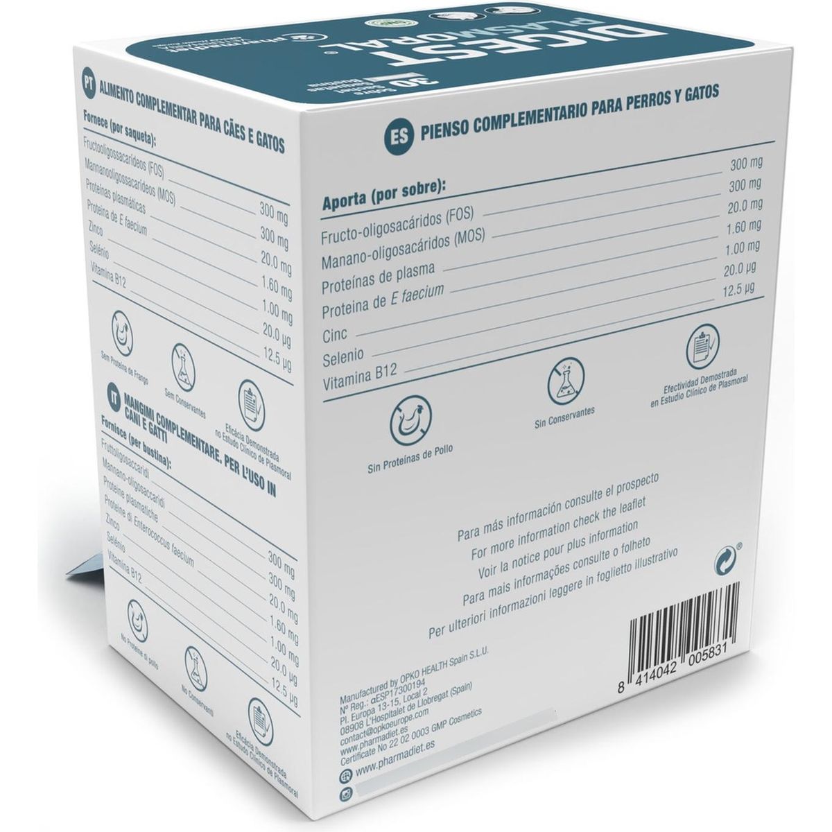 GENERICO - X6 Sachet Digest Plasmoral Perro Gato Raza Pequeña Mediana