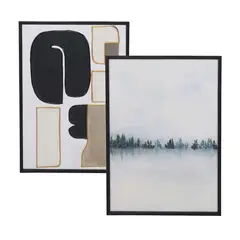 INSPIRACCI - Set 2 Cuadros Decorativo Abstracto 50x70 cm cu