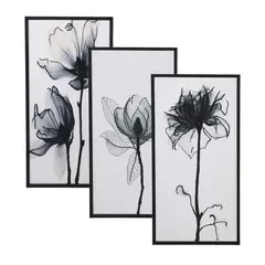 INSPIRACCI - Set 3 Cuadros Decorativo Flores 40x80 cm cu