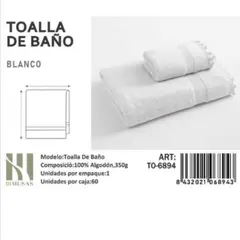 ANGELES DEL HOGAR - TOALLAS 100% ALGODON CON DETALLES BORDADOS 70X140