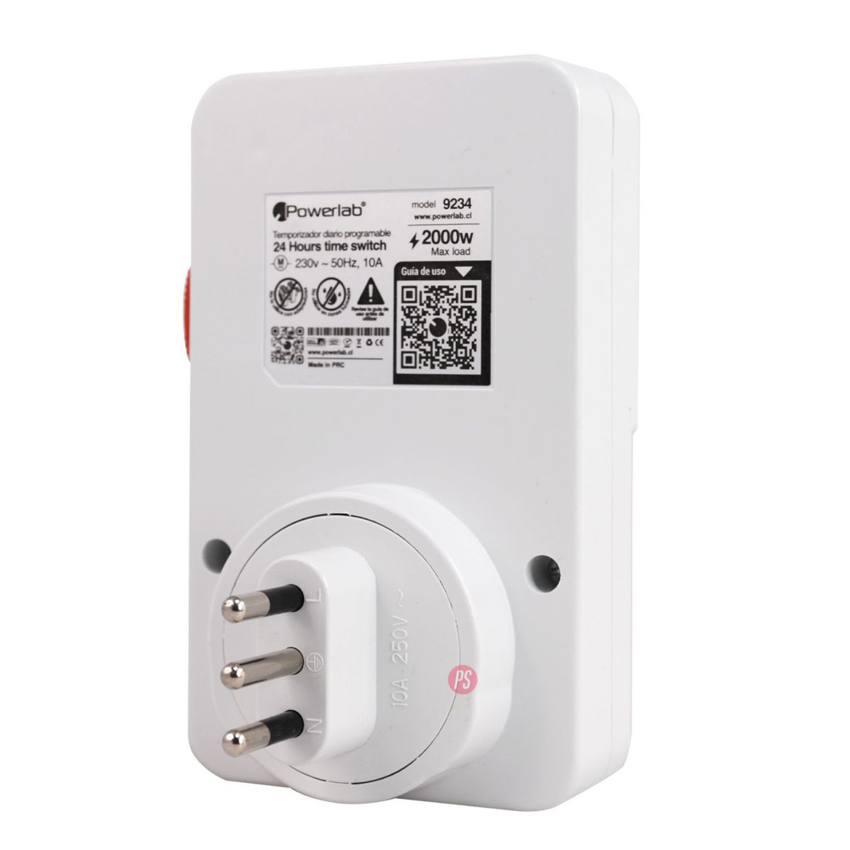 POWERLAB - Timer Análogo 2000W Programable 24H Encendido Y Apagado - PS