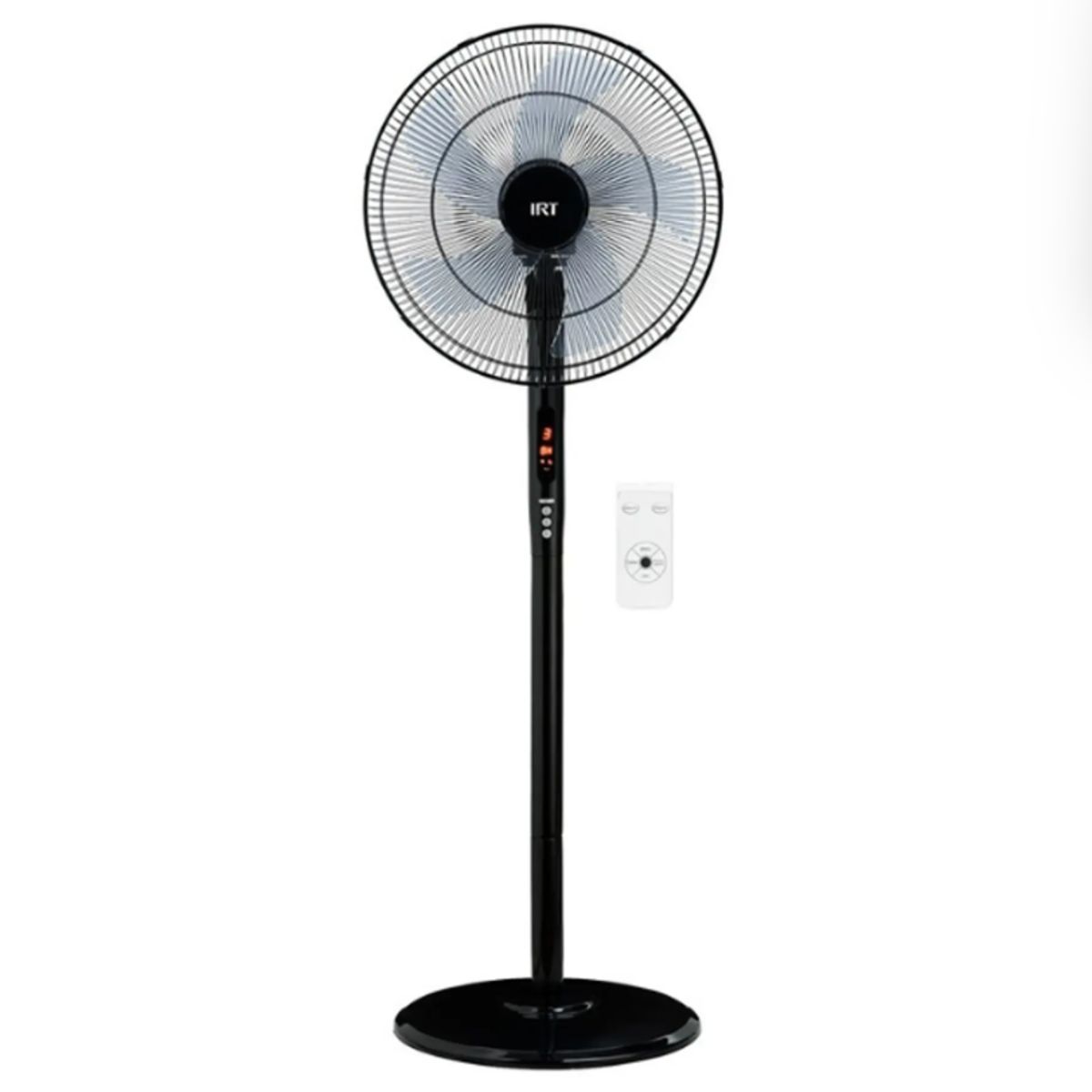 IRT - Ventilador De Pie 16 Pulgadas Irt 3 Velocidades Timer Negro Incluye Control