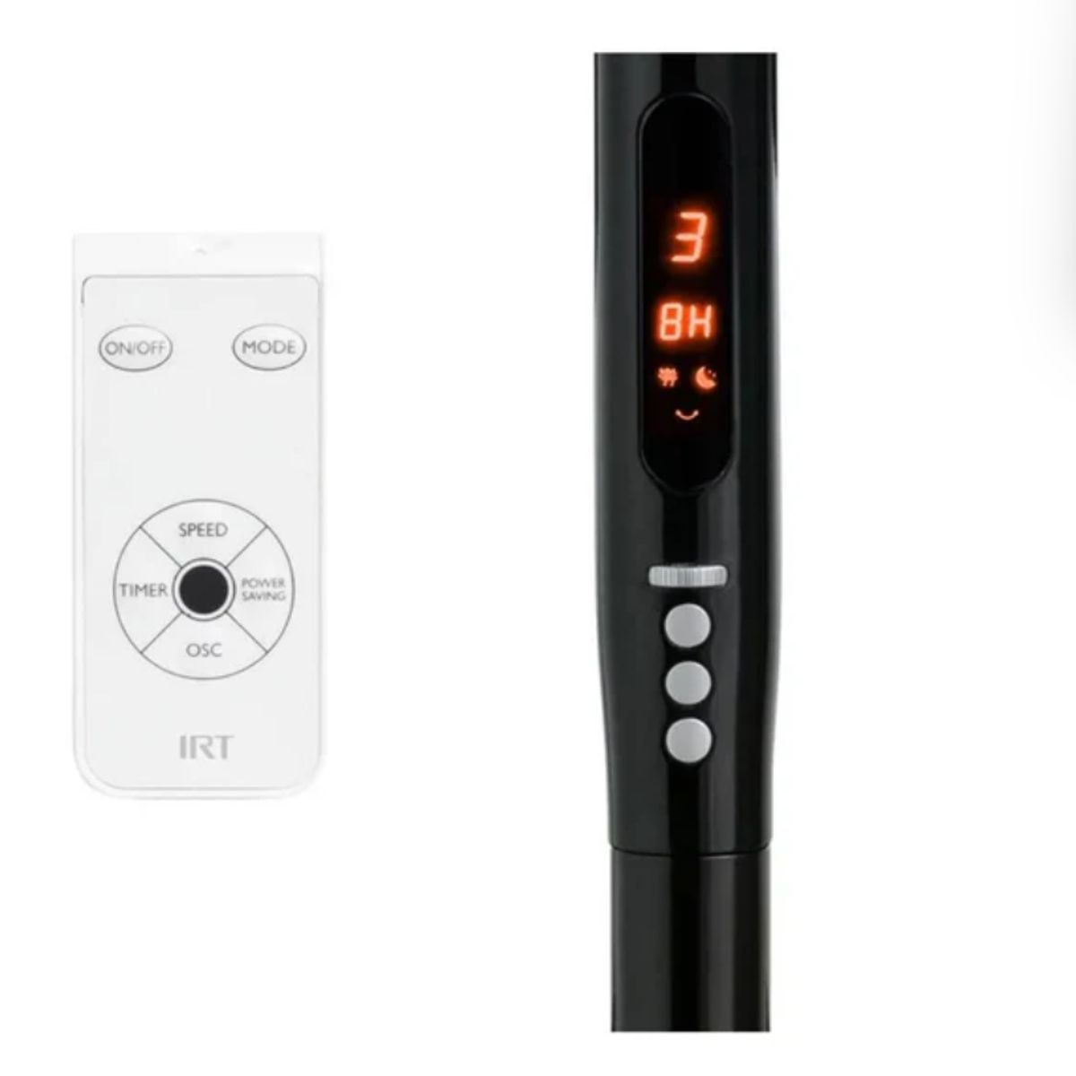 IRT - Ventilador De Pie 16 Pulgadas Irt 3 Velocidades Timer Negro Incluye Control