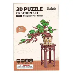 ROBOTIME - Bonsái Evergreen Pine TG510 Puzzle 3D Rolife de Madera Arte Zen DIY