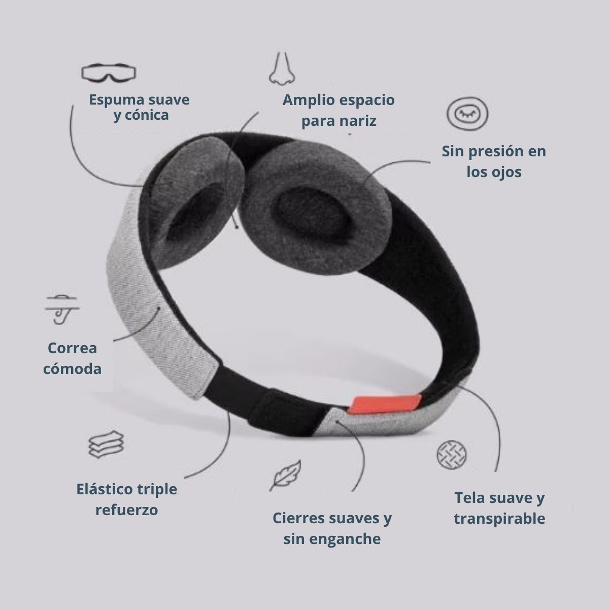 GENERICO - Antifaz 3D para ojos Premium aRoncar