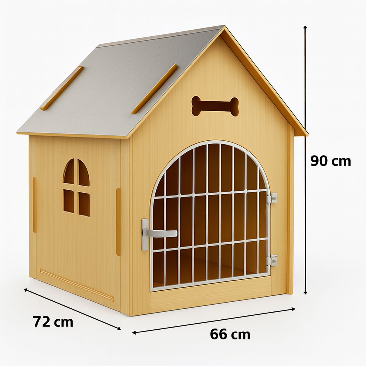 HOOPET - Casa Para Mascotas Con Puerta XL Beige