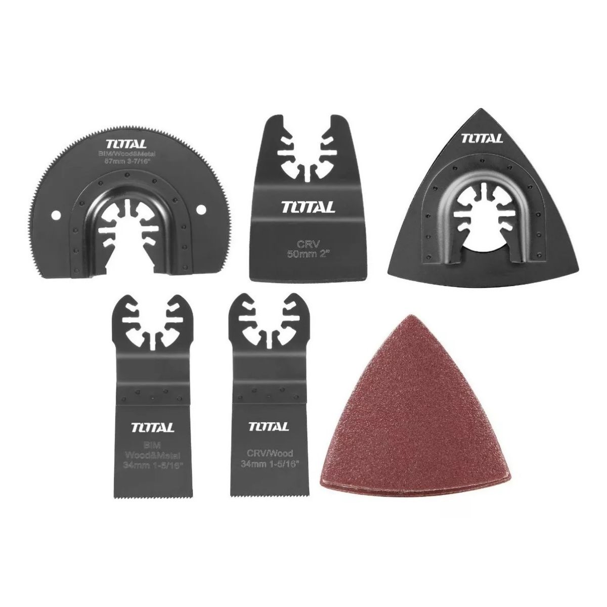 TOTAL - Kit Juego Hojas Multifuncional Oscilante 15 Piezas, Total