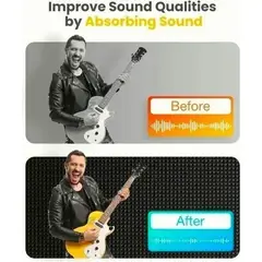 MUNDO MAGIA - Espuma Acústica 12 Pcs Aislante Con Adhesivo
