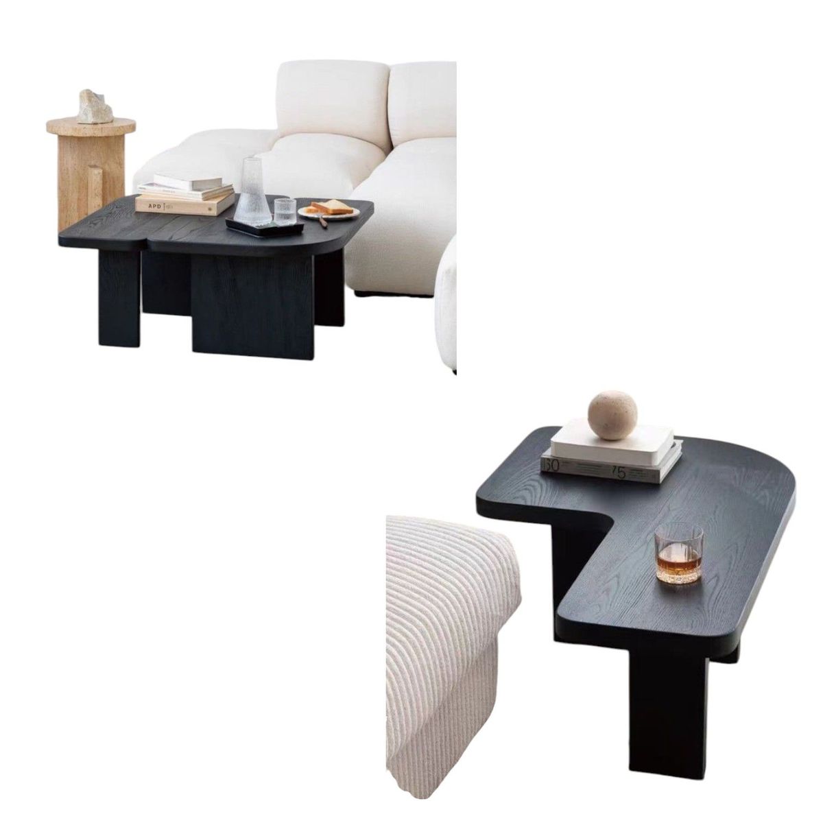 OEM - Set 2 Mesas Laterales Centro Industrial Elegante Minimalista