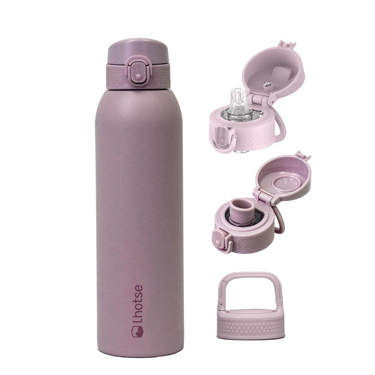 LHOTSE - Botella Térmica Agua Acero Inox 3 Tapas HydroCore 1Lt Lhotse - Rosa