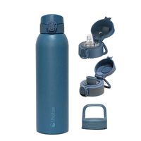 Botella Térmica Agua Acero Inox 3 Tapas HydroCore 1Lt - Azul oscuro