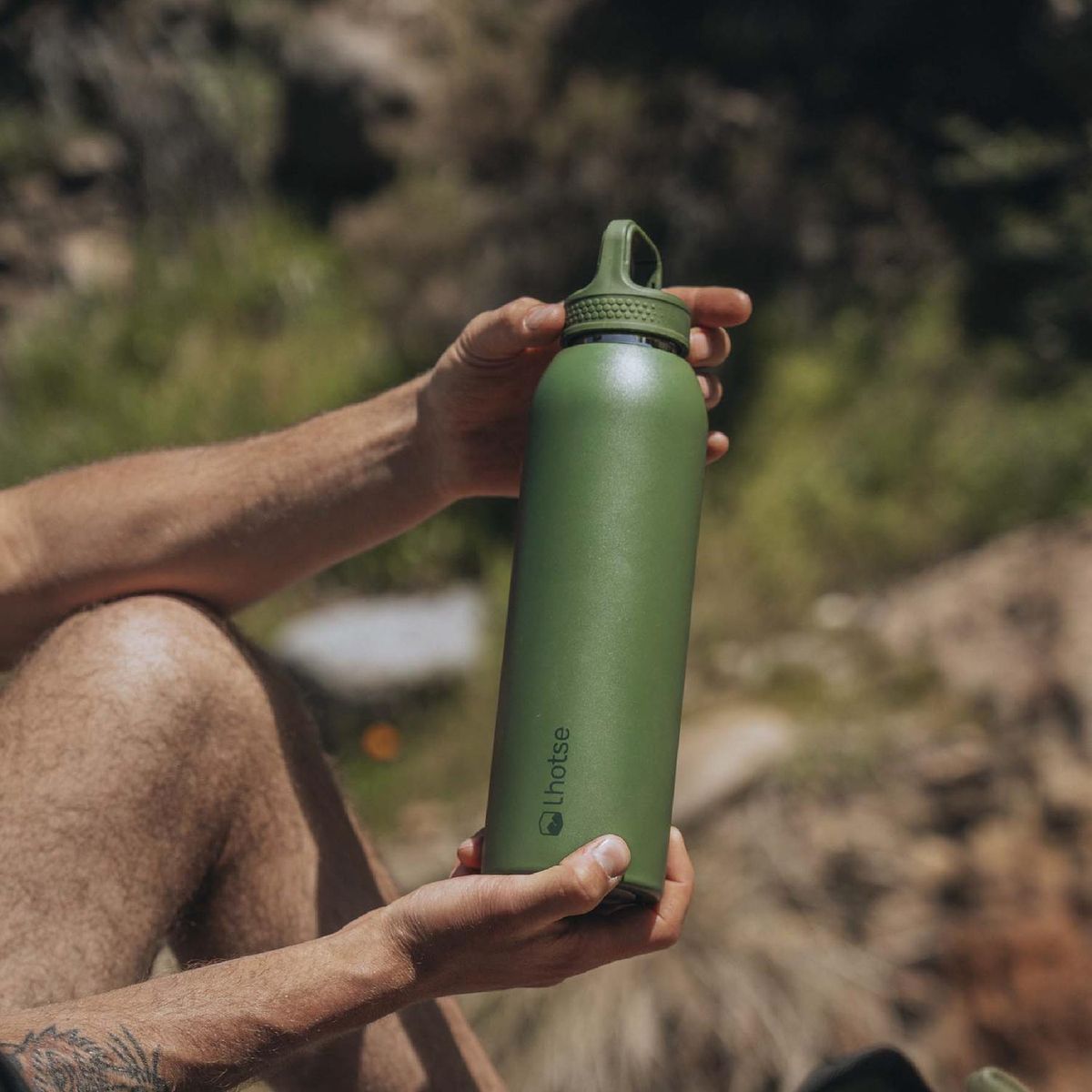 LHOTSE - Botella Térmica Agua Acero Inox 3 Tapas HydroCore 1Lt Lhotse - Verde