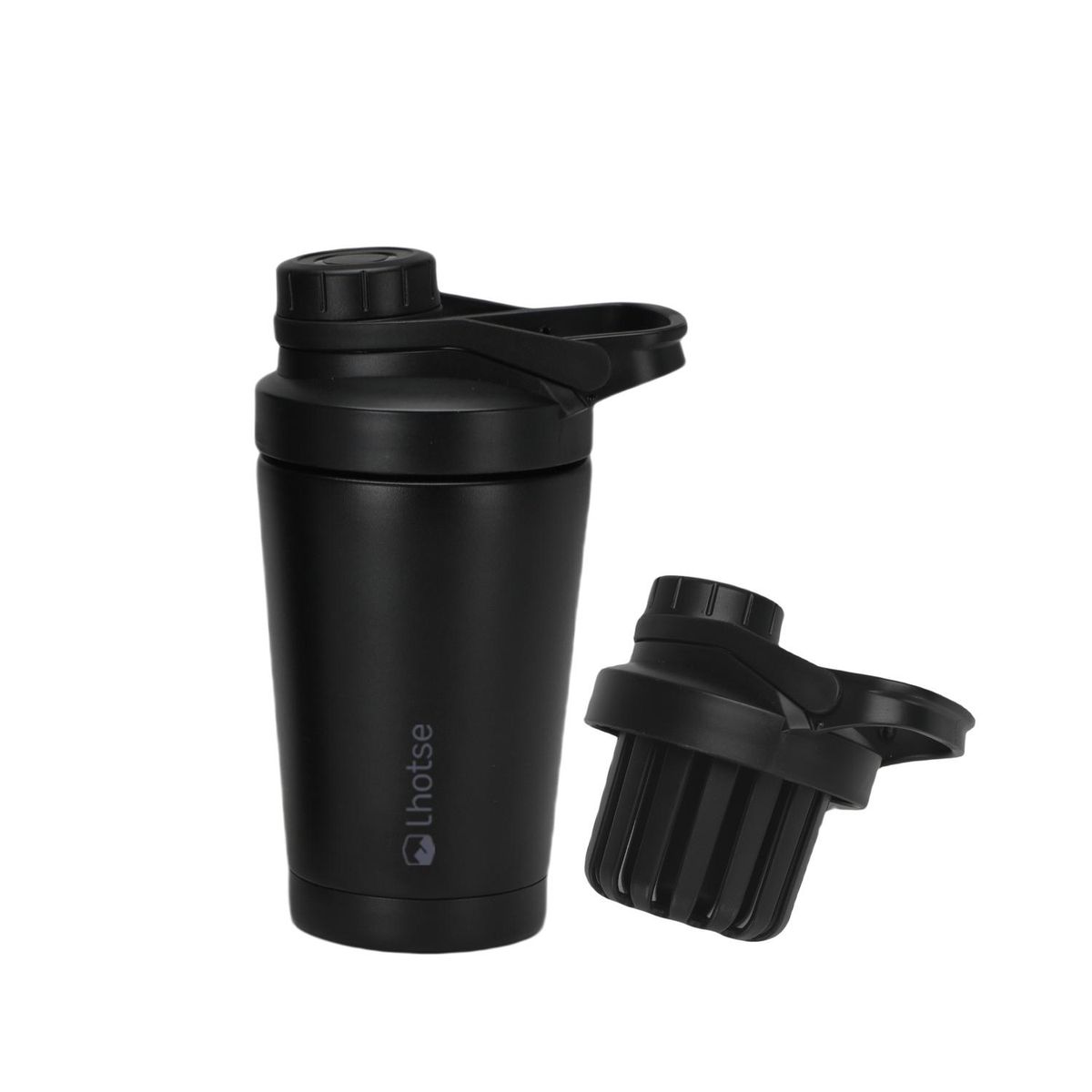 LHOTSE - Shaker Vaso Proteina Acero Inoxidable NutriCore 500ml Lhotse - Negro