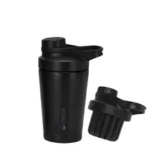 LHOTSE - Shaker Vaso Proteina Acero Inoxidable NutriCore 500ml - Negro