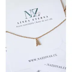 NAZ - Collar baño de oro con inicial A