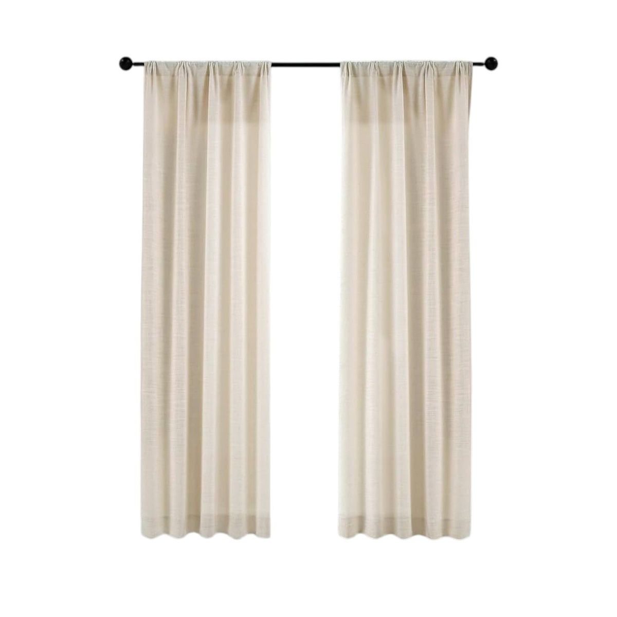 OEM - Cortina Lino 2 Paños Cortina 8 Anillos Deco 70x150cm