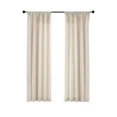 OEM - Cortina Lino 2 Paños Cortina 8 Anillos Deco 70x150cm