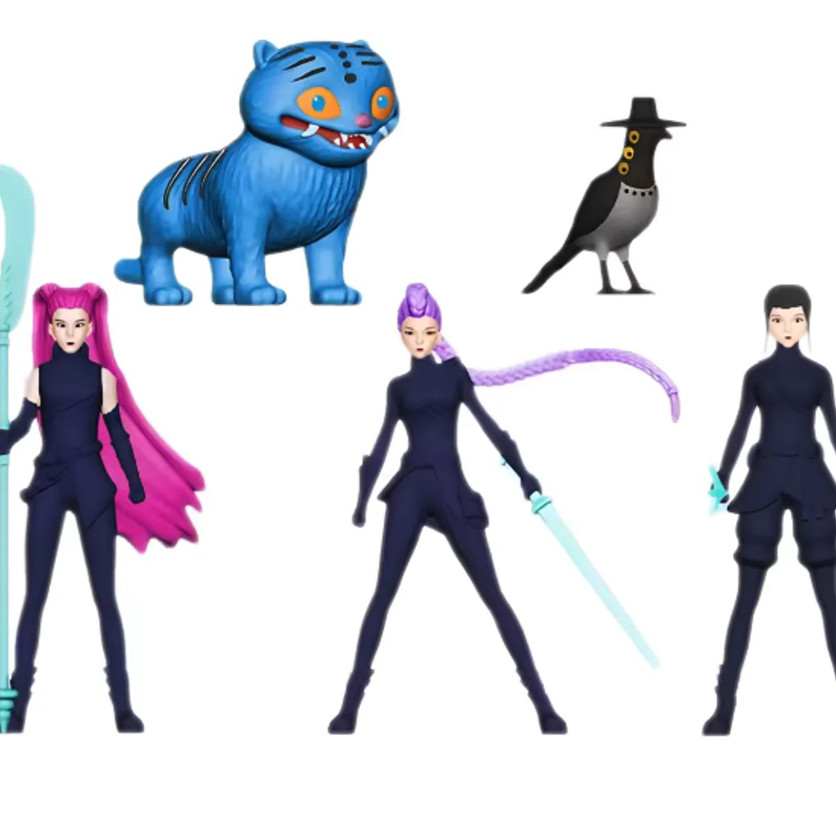 GENERICO - Set Figuras Pvc Huntrix Demon Hunter Guerreras Kpop 5 Pcs