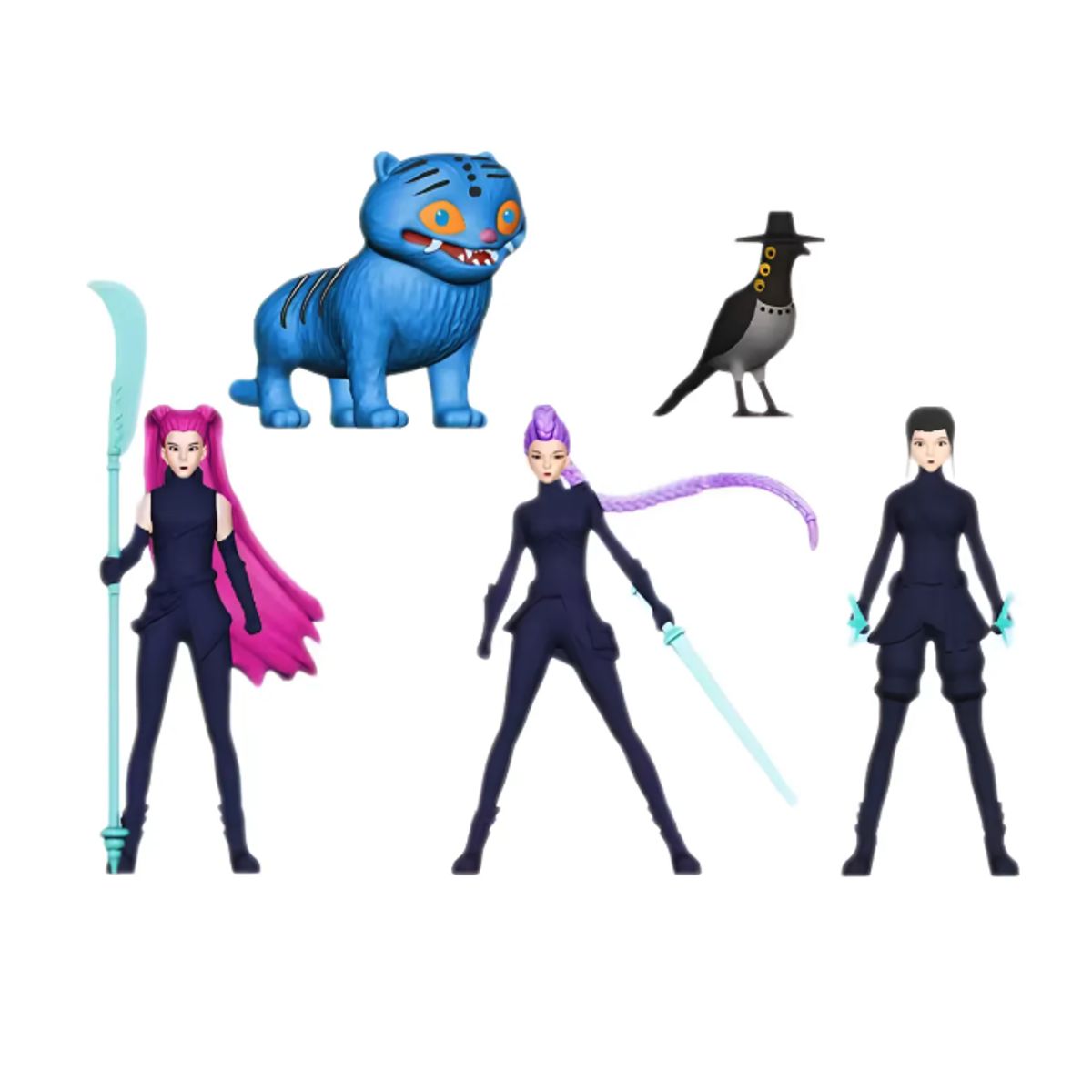 GENERICO - Set Figuras Pvc Huntrix Demon Hunter Guerreras Kpop 5 Pcs