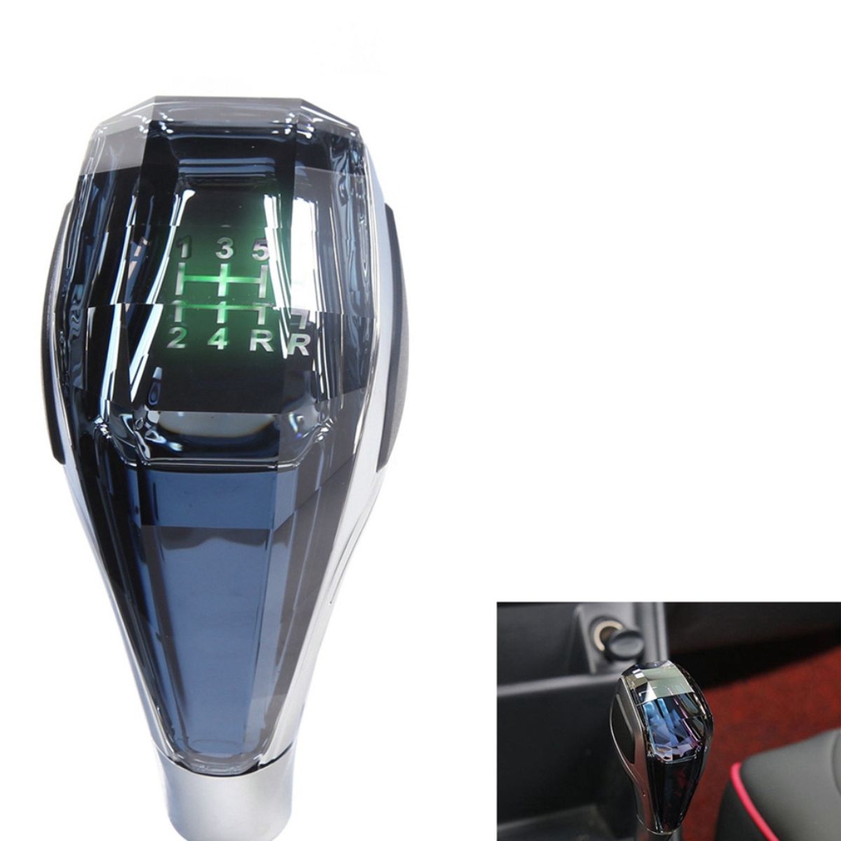 GENERICO - Pomo Palanca 5ta Retroiluminación De Cambios Colores Autos