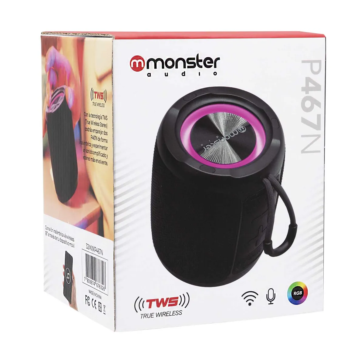 MONSTER AUDIO - PARLANTE BT MONSTER AUDIO P467N NEGRO