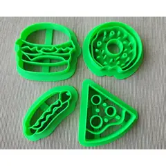 GENERICO - Cortadores de galletas - Comida rápida (pack 4 un)