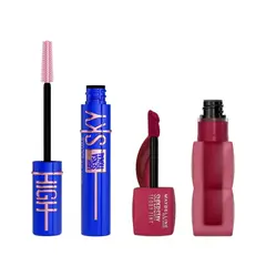 MAYBELLINE - Pack Mascara De Pestañas Sky High Blue Mist + Labial Teddy Tint Wild At Heart