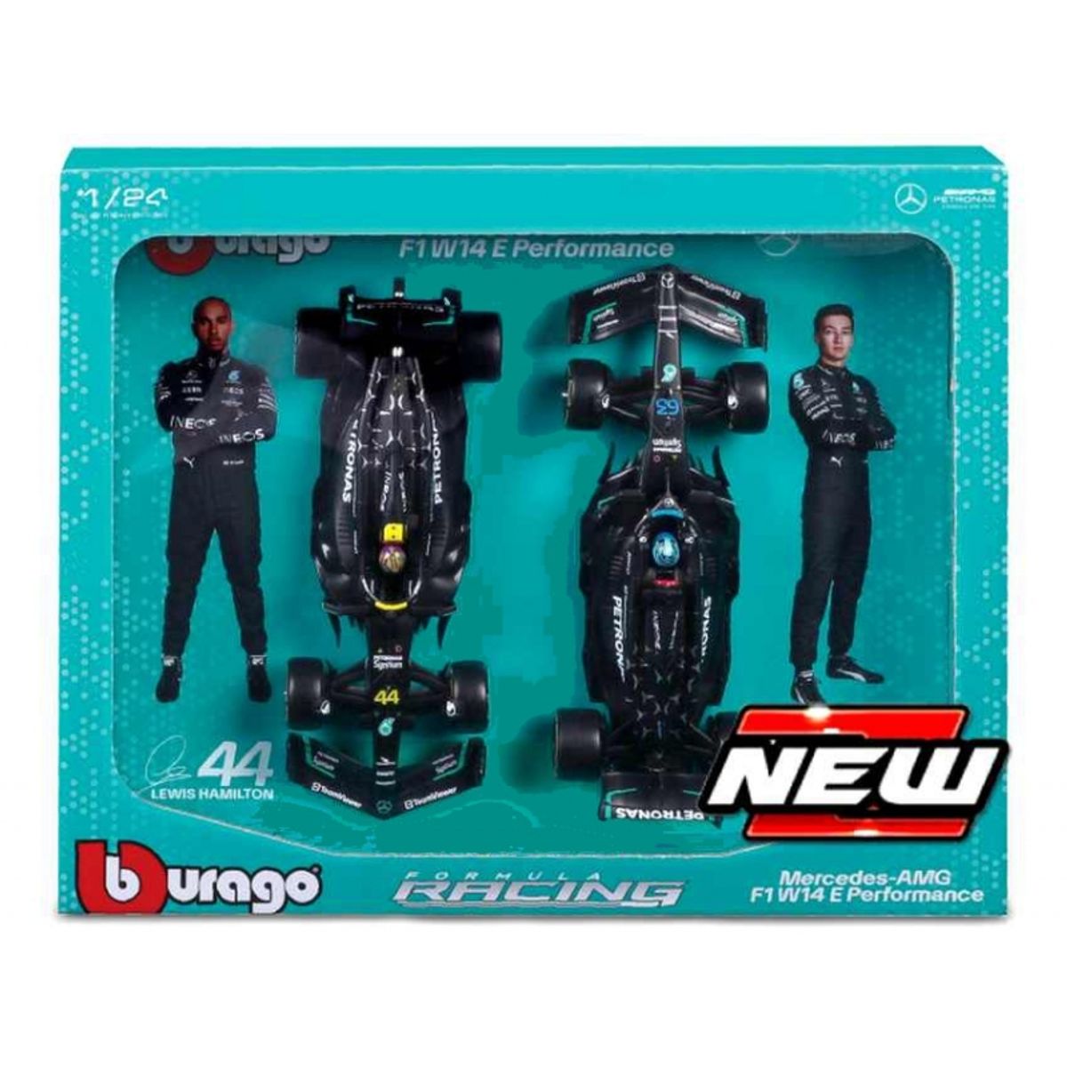 BBURAGO - BURAGO 28062 1-24 RACE MERCEDES W14  2023  2 - PACK GIFT