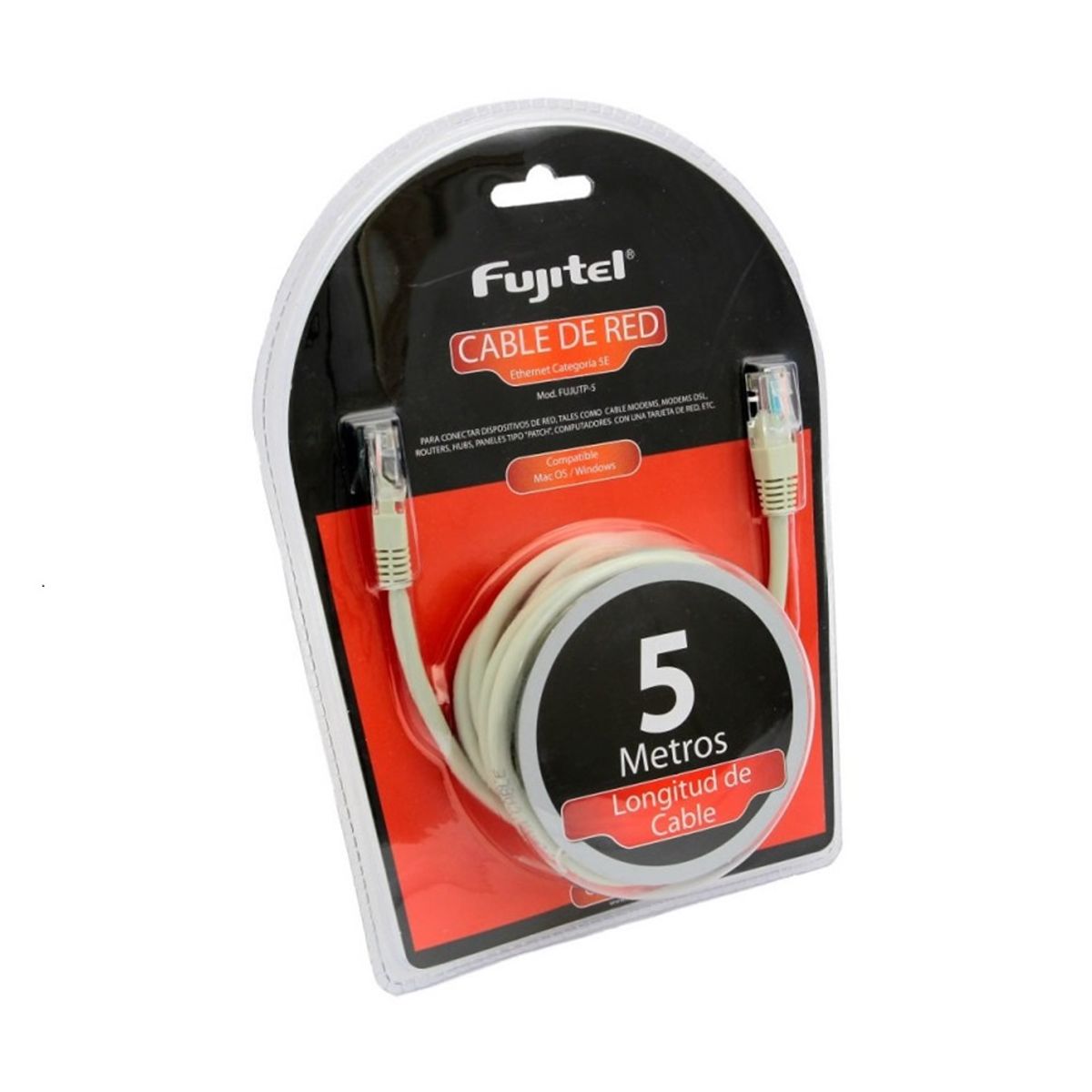 FUJITEL - Cable de Red 5 Metros Utp Cat 5e Fujitel