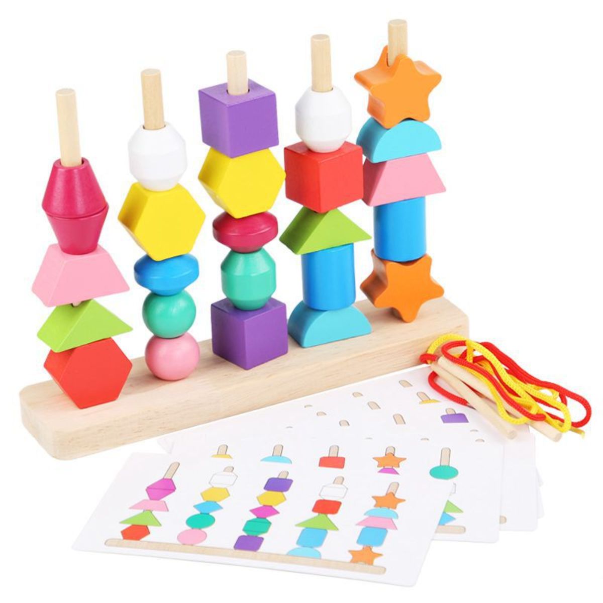 GENERICO - Juego Didáctico Infantil Madera Forma Geométricas Montessori