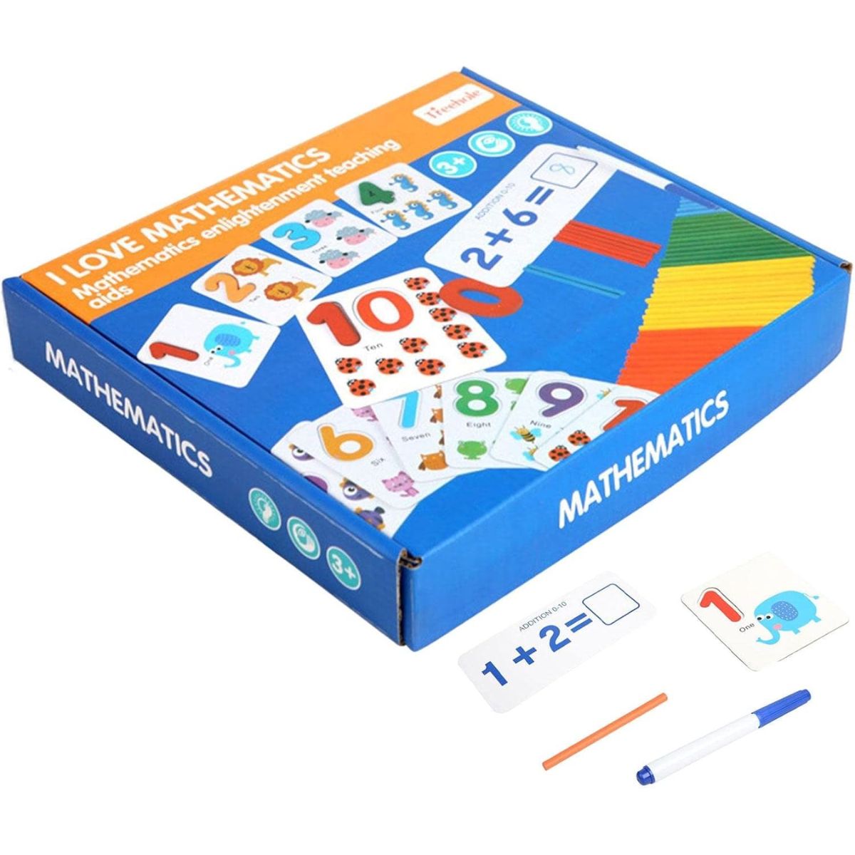 GENERICO - Juego Didáctico Infantil Matemáticas Tarjetas Montessori 3+