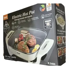 GENERICO - Sartén Eléctrico Antiadherente Con Tapa R5400 Blanco