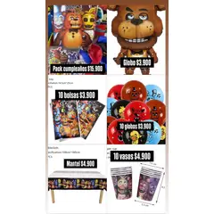 GENERICO - Pack Cumpleaños Five night at fredy completo