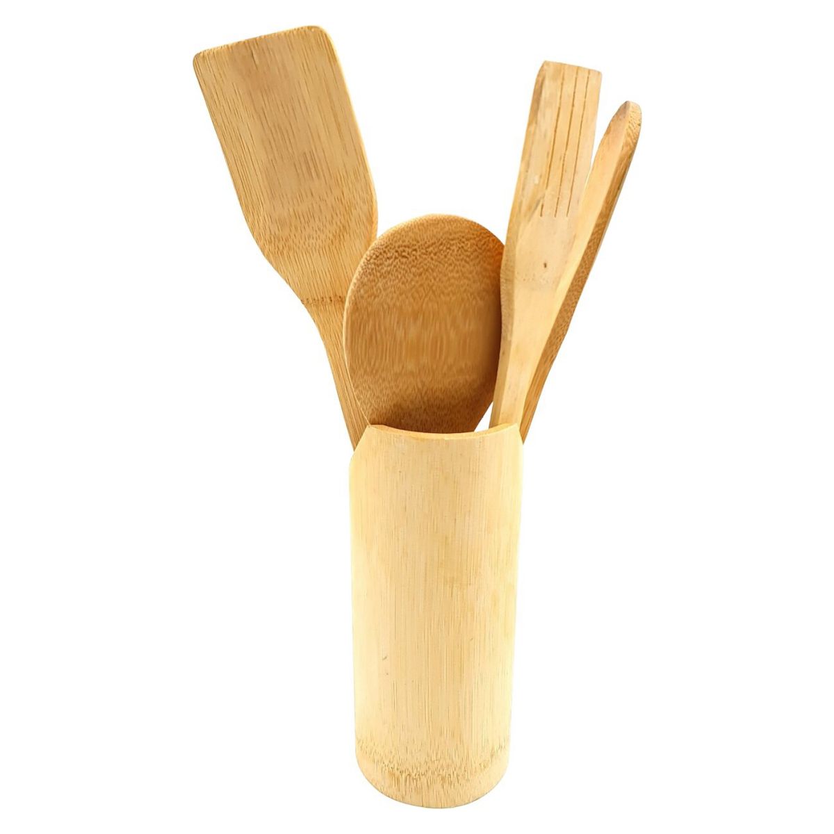 GENERICO - Utensilios Cocina Madera Bambu Set 5 Pza