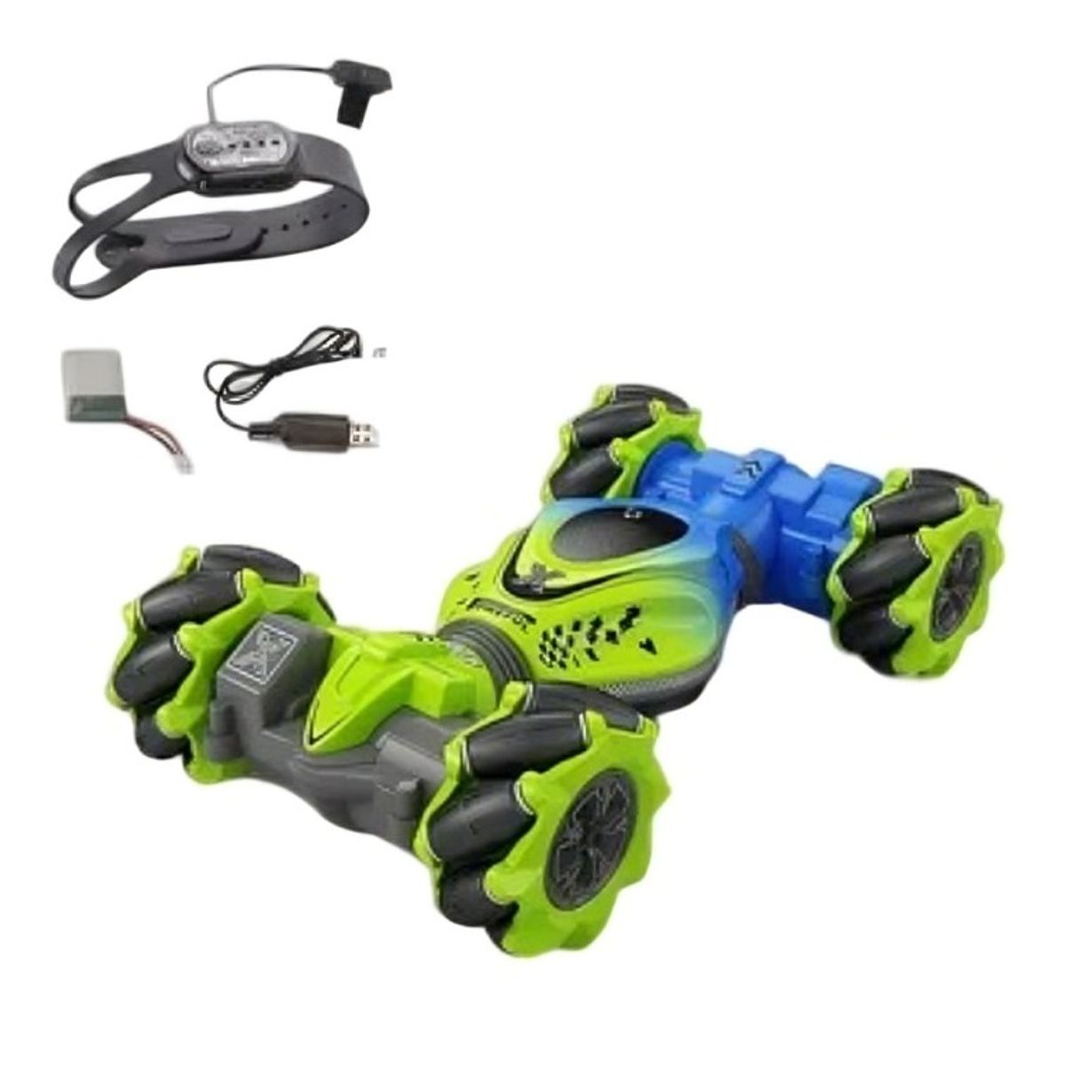 GENERICO - Auto Loco 4x4 Trucos Pro con Control 24G Verde