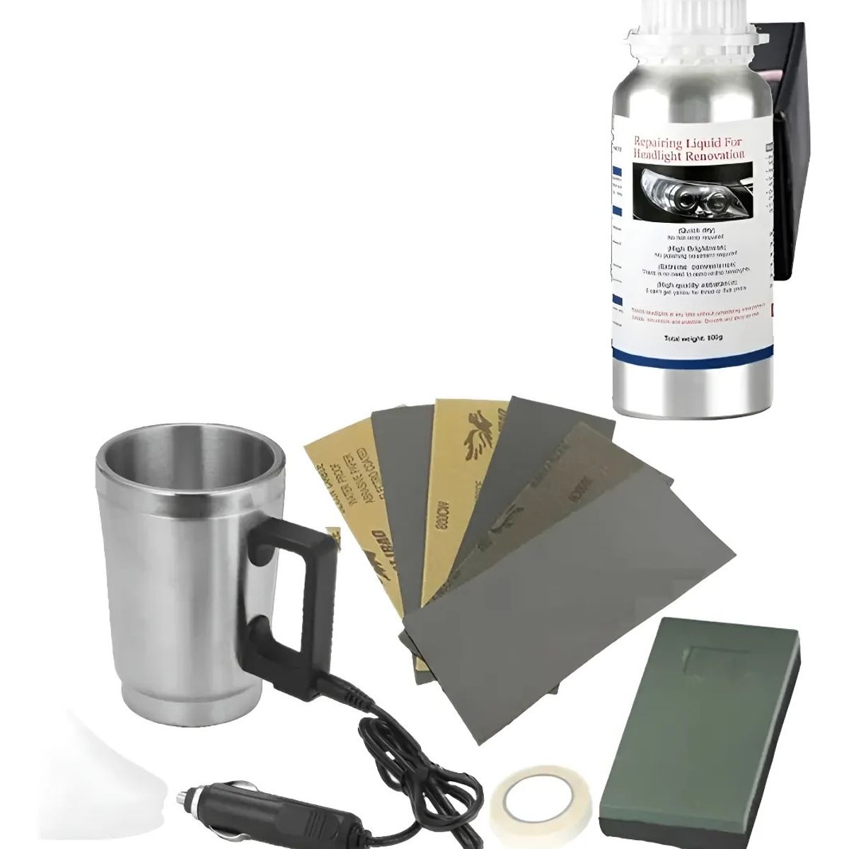 GENERICO - Pulidor Foco Faro Auto Limpia Repara Restaura Pulir Rayones Negro